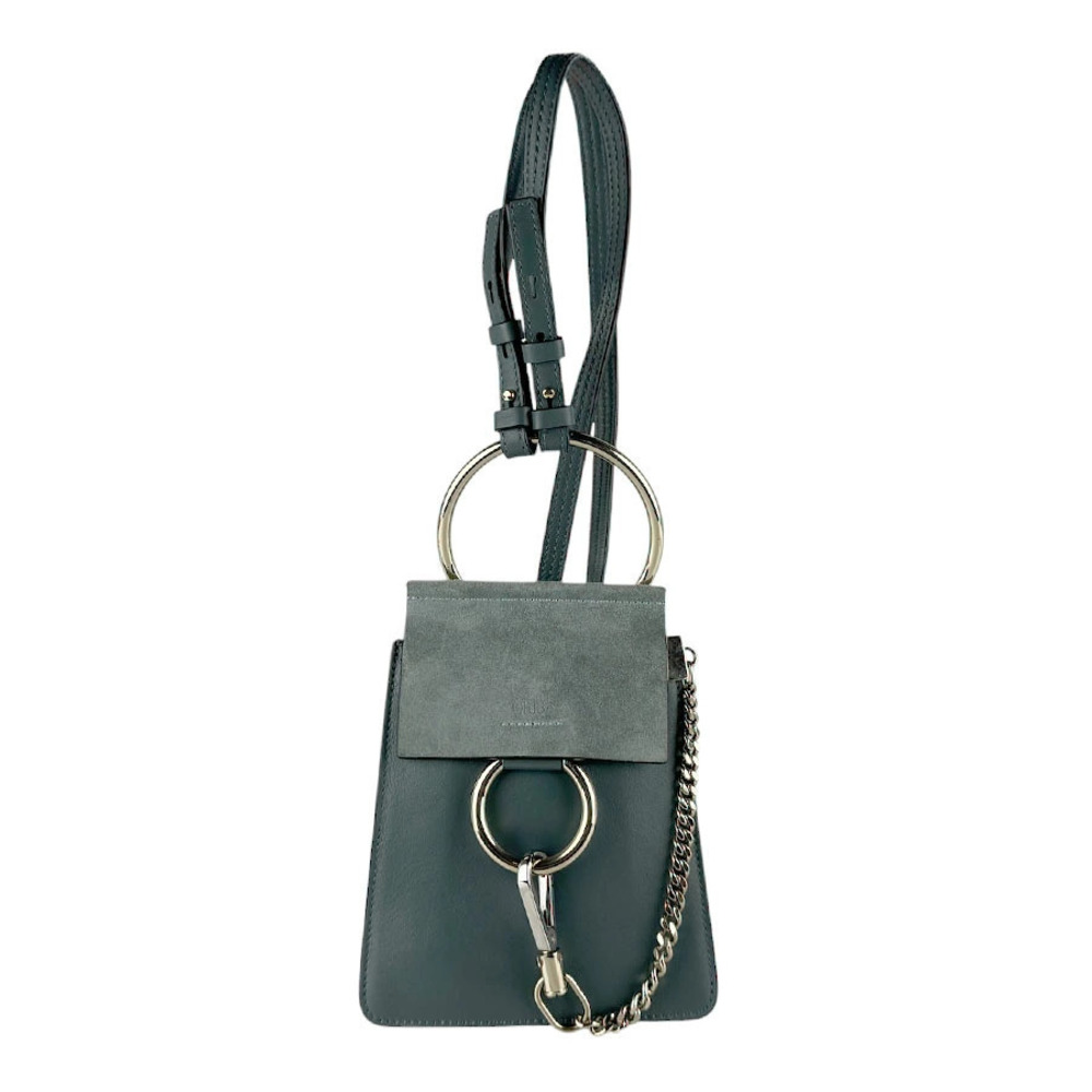 Chloe Faye Shoulder Bag Leather Suede Gray